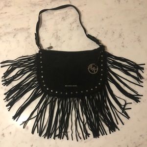 Michael Kors Black Suede Fringe Bag